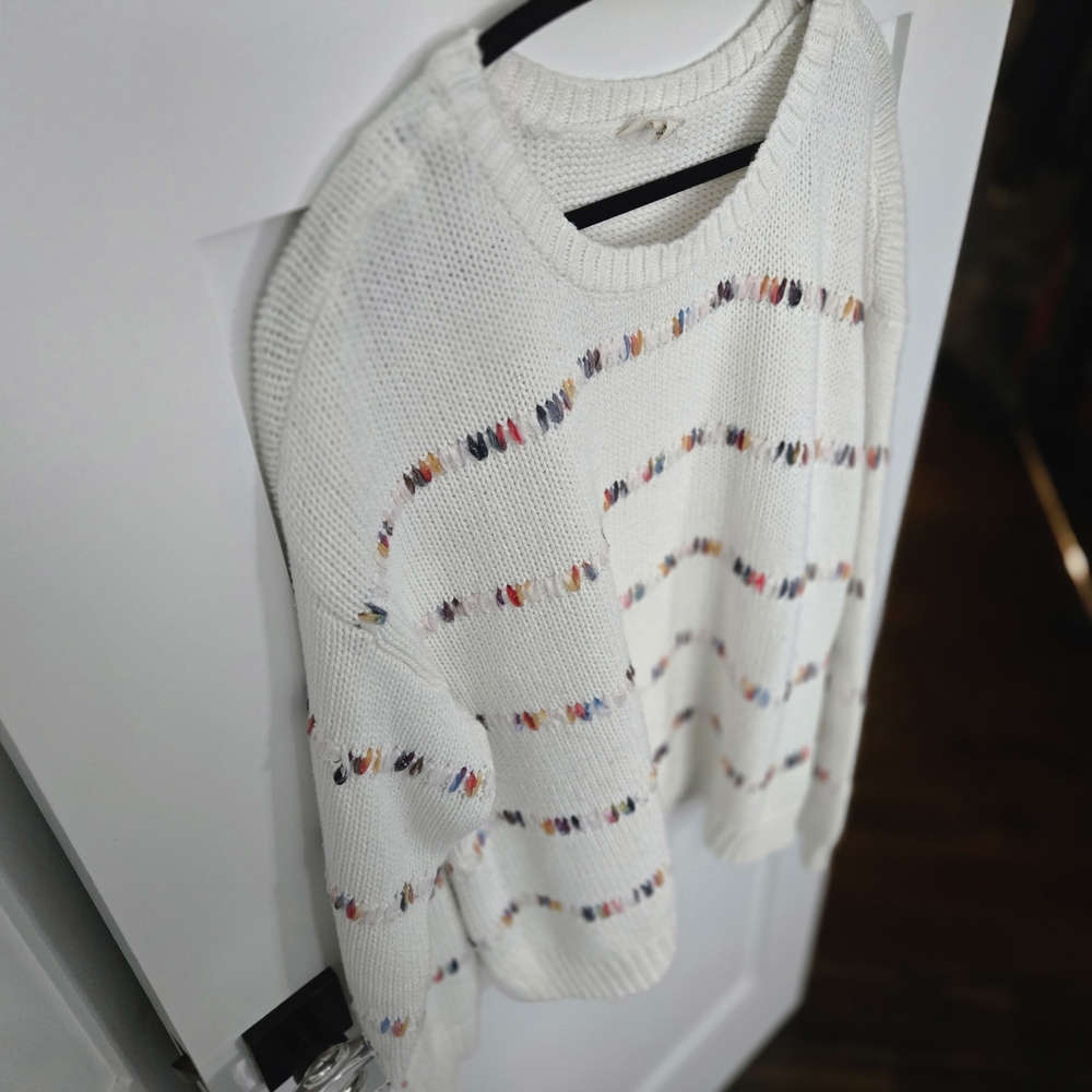 The General Good, Size XL, White And Multicolor Knit Sweater - Picture 6 of 9